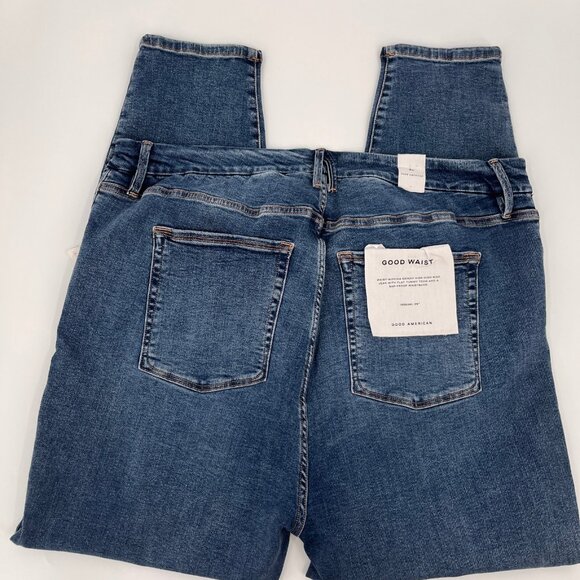 Good American Good Waist Jeans Size 24 Blue High Rise Stretch Distressed Denim - Picture 7 of 16